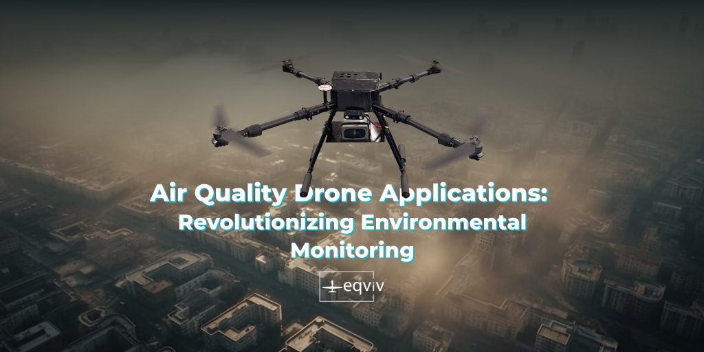 Air quality drone flying in the air